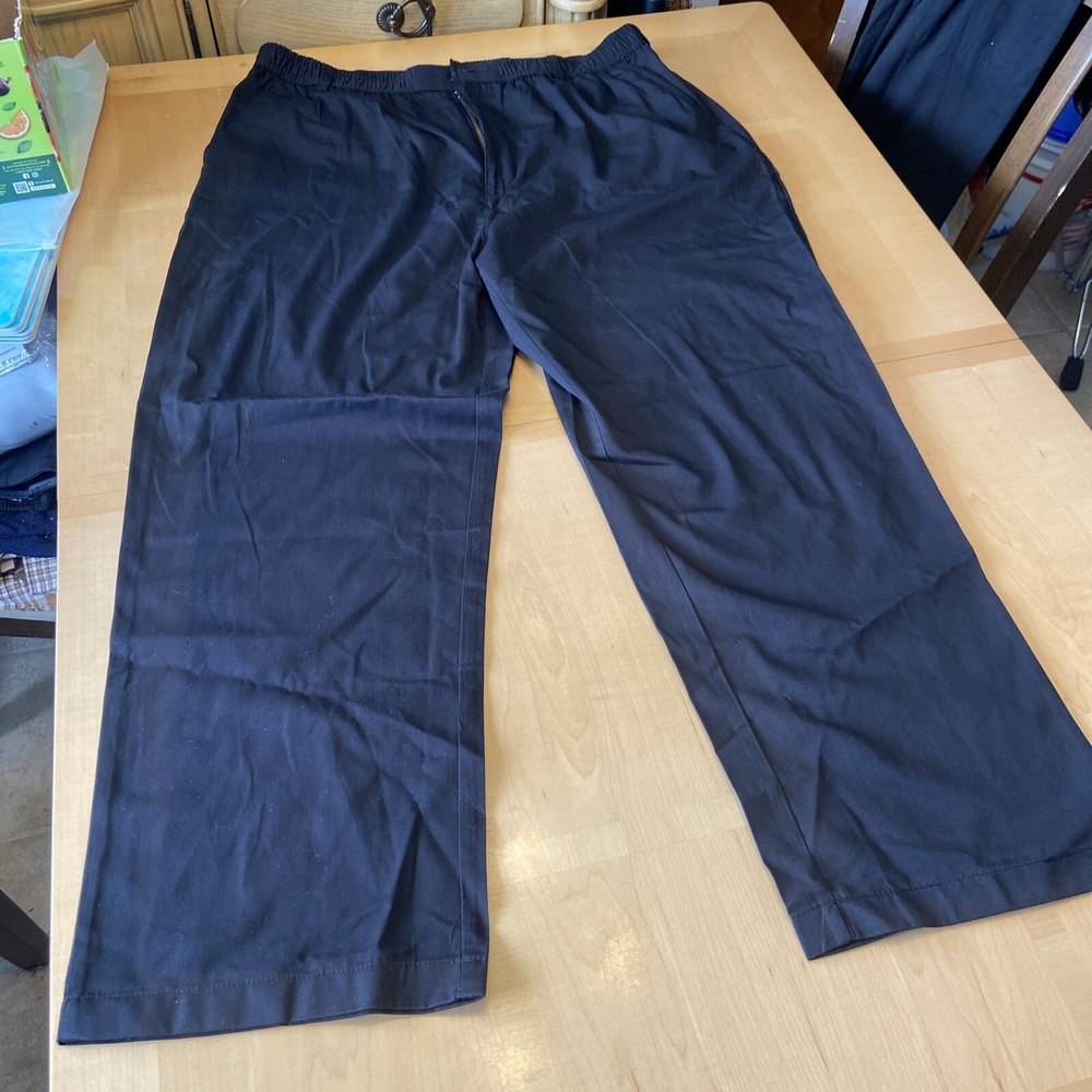Pembrook Elastic Waist Stretch Pants XXL Seniors Mens Black